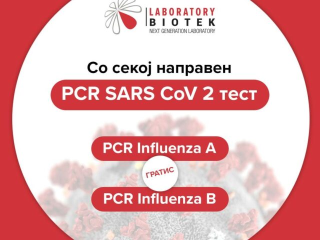 PCR SARS CoV 2 тест, ГРАТИС PCR Influenza A и PCR Influenza B